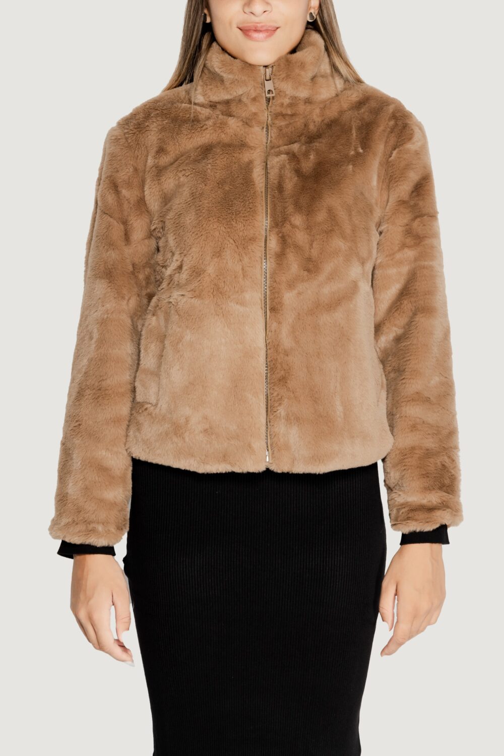 Cappotto Jacqueline de Yong Jdyesther Faux Fur Otw Qiq Marrone - Foto 5