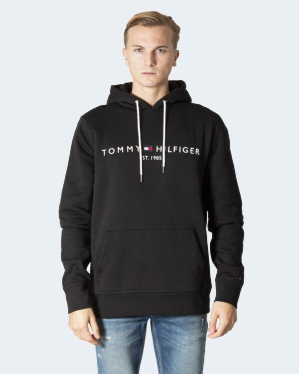 Felpa con cappuccio Tommy Hilfiger CORE TOMMY LOGO HOODY Nero - Foto 1