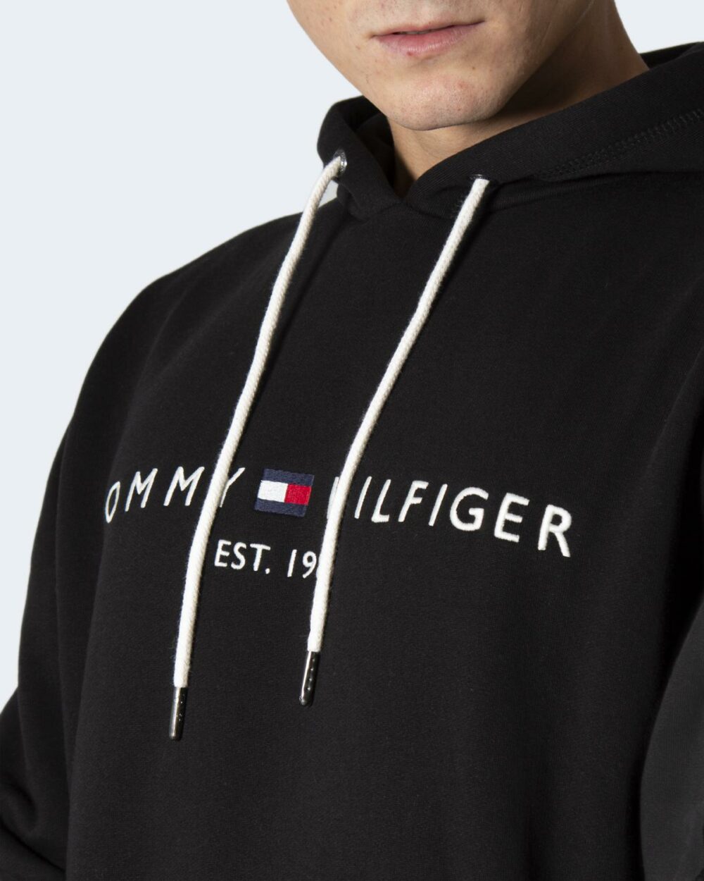 Felpa con cappuccio Tommy Hilfiger CORE TOMMY LOGO HOODY Nero - Foto 2