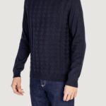 Maglia Antony Morato COTTON WOOL BLEND YARN WITH JACQUARD 3D Blu - Foto 4