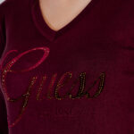 Maglia Guess MEGAN LOGO VN LS Bordeaux - Foto 5