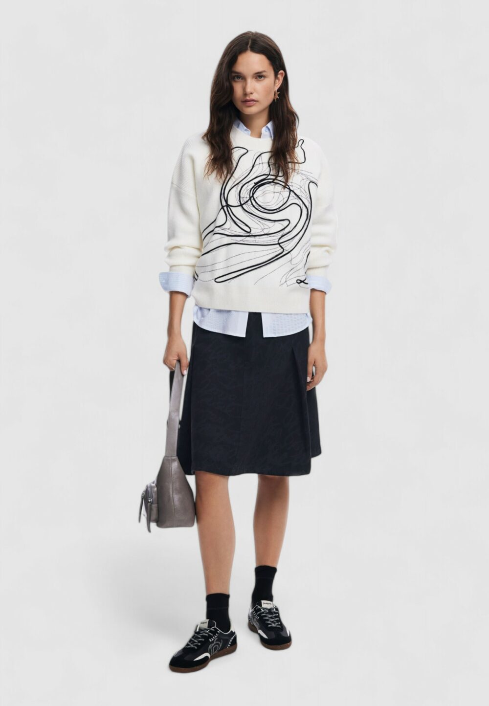 Maglione Desigual JERS_MONTPELLIER_LACROIX Bianco - Foto 4