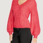 Maglione Guess LS VN MADELINE TEXTURE Magenta - Foto 3