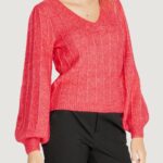 Maglione Guess LS VN MADELINE TEXTURE Magenta - Foto 5