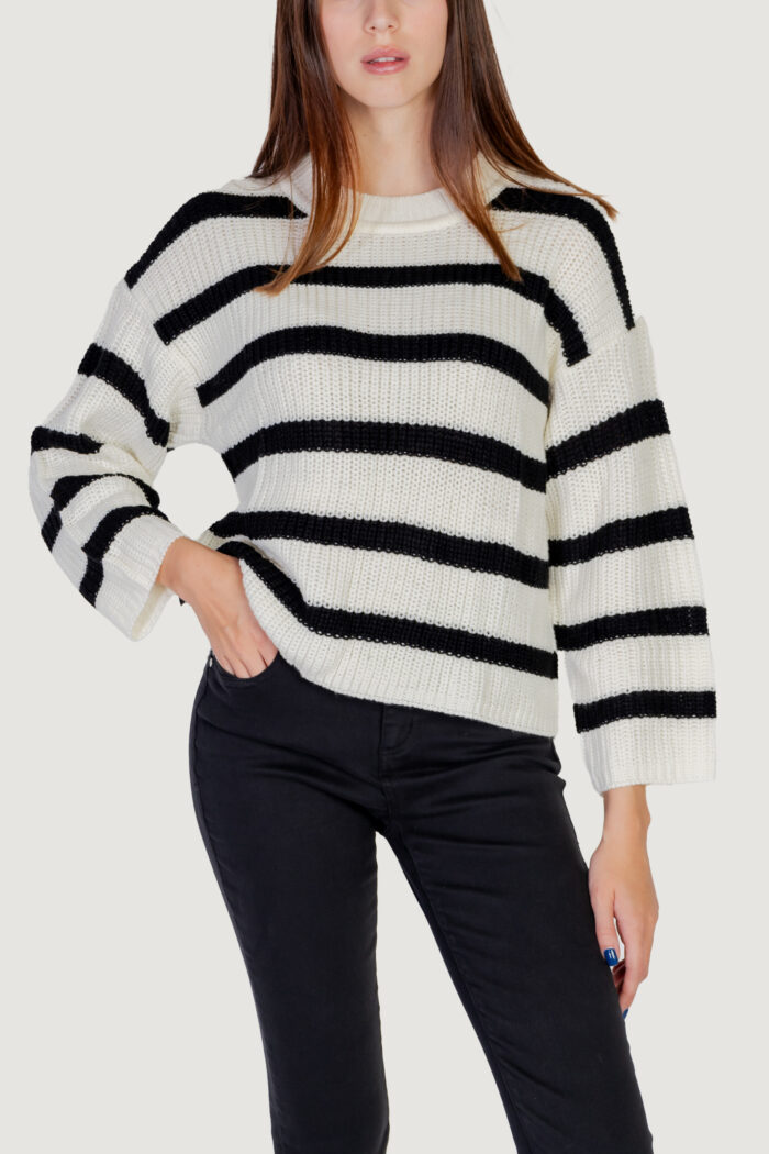 Maglione Only JDYJUSTY L/S STRIPE PULLOVER KNT NOOS Panna