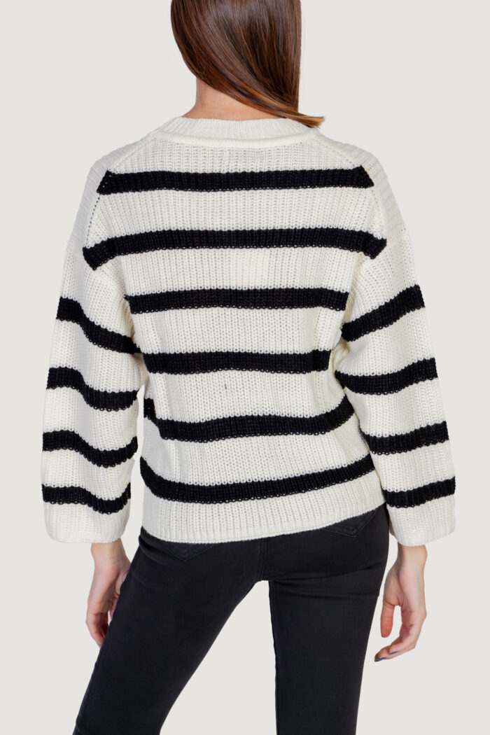 Maglione Only JDYJUSTY L/S STRIPE PULLOVER KNT NOOS Panna