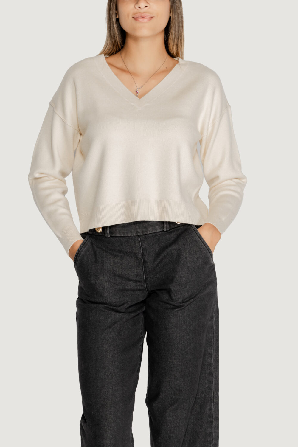 Maglione Vero Moda VMGOLD LINK LS V Latte - Foto 1