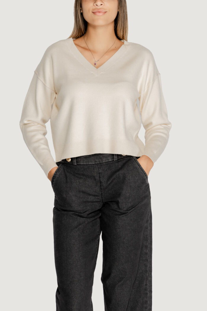 Maglione Vero Moda VMGOLD LINK LS V Latte