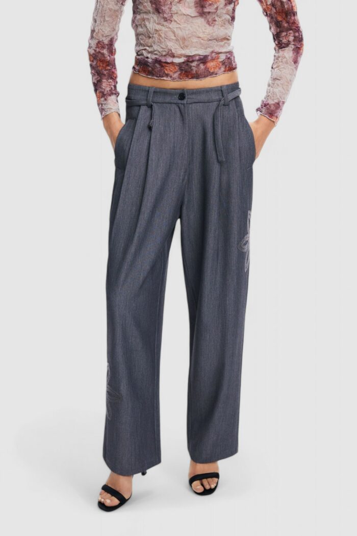 Pantaloni cropped Desigual PANT_RIN Grigio Chiaro