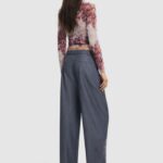 Pantaloni cropped Desigual PANT_RIN Grigio Chiaro - Foto 2