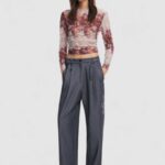 Pantaloni cropped Desigual PANT_RIN Grigio Chiaro - Foto 5