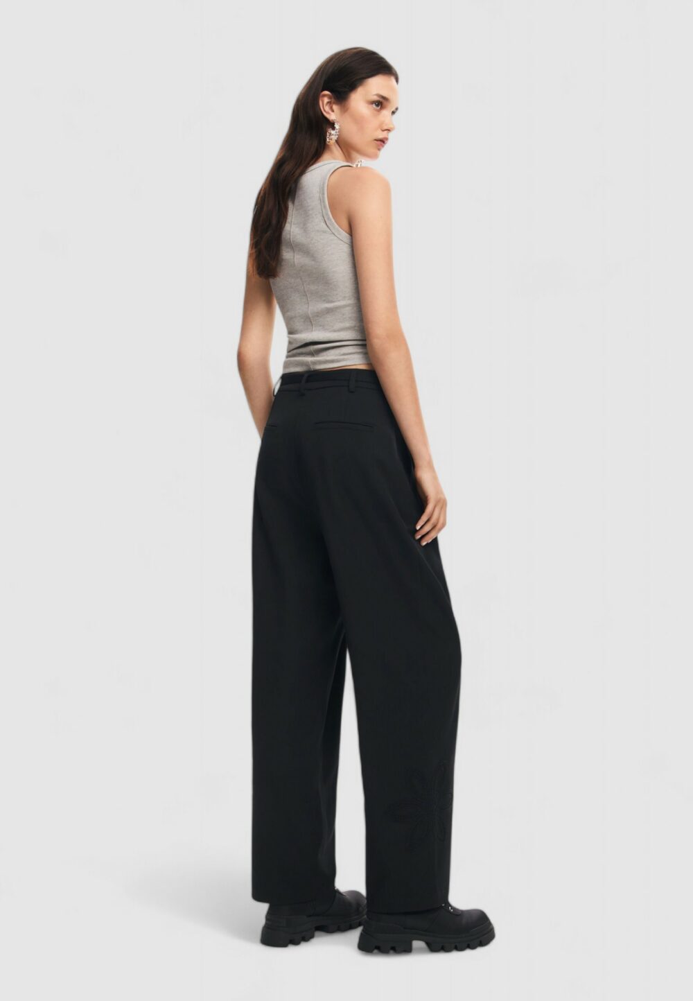 Pantaloni cropped Desigual PANT_RIN Nero - Foto 4