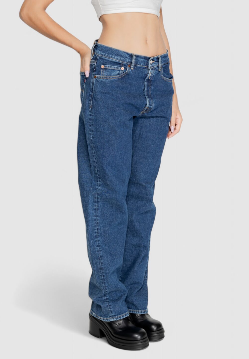 Pantaloni regular Replay 13 OZ Blue Denim Scuro - Foto 3