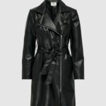 Parka Jacqueline de Yong Jdyetta Long Faux Leather Biker Nero - Foto 1