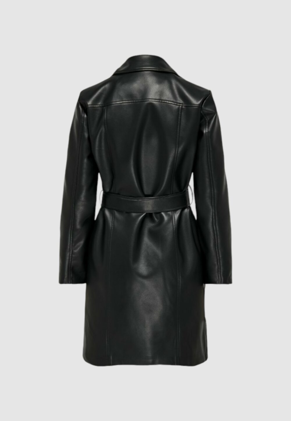 Parka Jacqueline de Yong Jdyetta Long Faux Leather Biker Nero - Foto 2