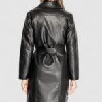 Parka Jacqueline de Yong Jdyetta Long Faux Leather Biker Nero - Foto 5