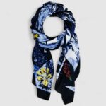 Pashmina Desigual FOU_DENIM FLOWERS RECTANGL Blu - Foto 1