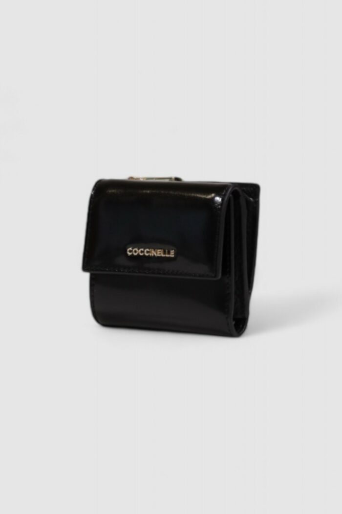 Portafoglio piccolo Coccinelle METALLIC SHINY CALF Nero