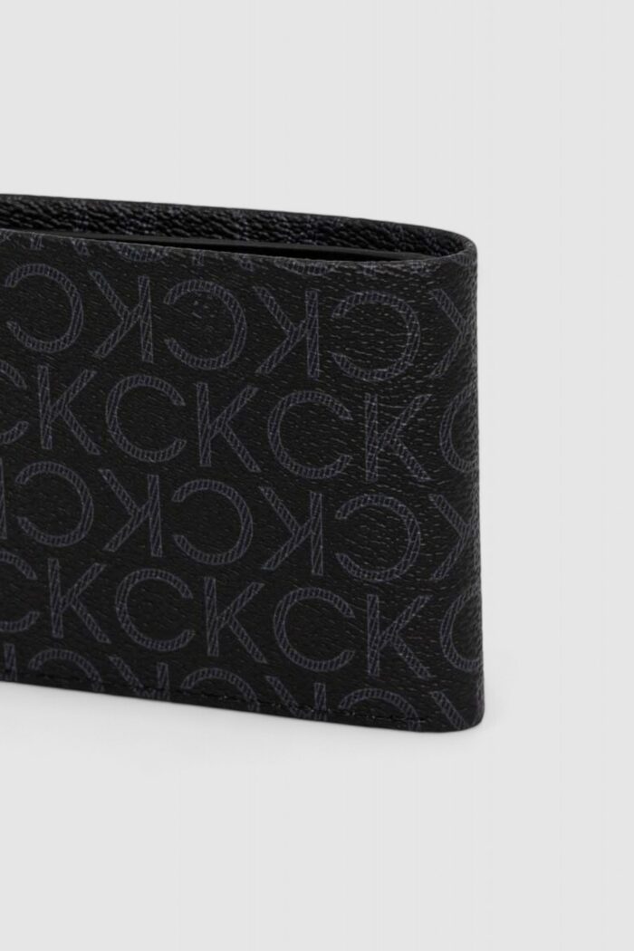 Portafoglio senza portamonete Calvin Klein CK MUST MONO BIFOLD 6CC W/BILL Nero