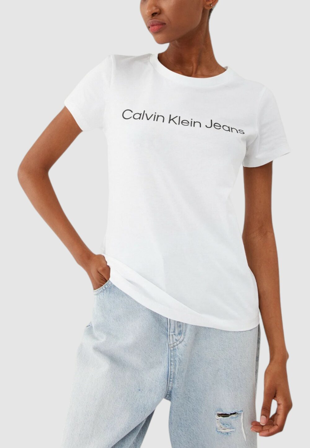 T-shirt Calvin Klein Jeans CORE INSTIT LOGO SL Bianco - Foto 1