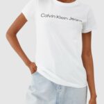 T-shirt Calvin Klein Jeans CORE INSTIT LOGO SL Bianco - Foto 1