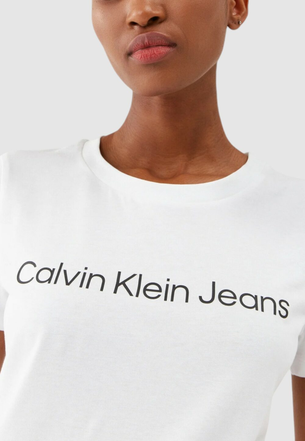 T-shirt Calvin Klein Jeans CORE INSTIT LOGO SL Bianco - Foto 4