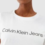 T-shirt Calvin Klein Jeans CORE INSTIT LOGO SL Bianco - Foto 4