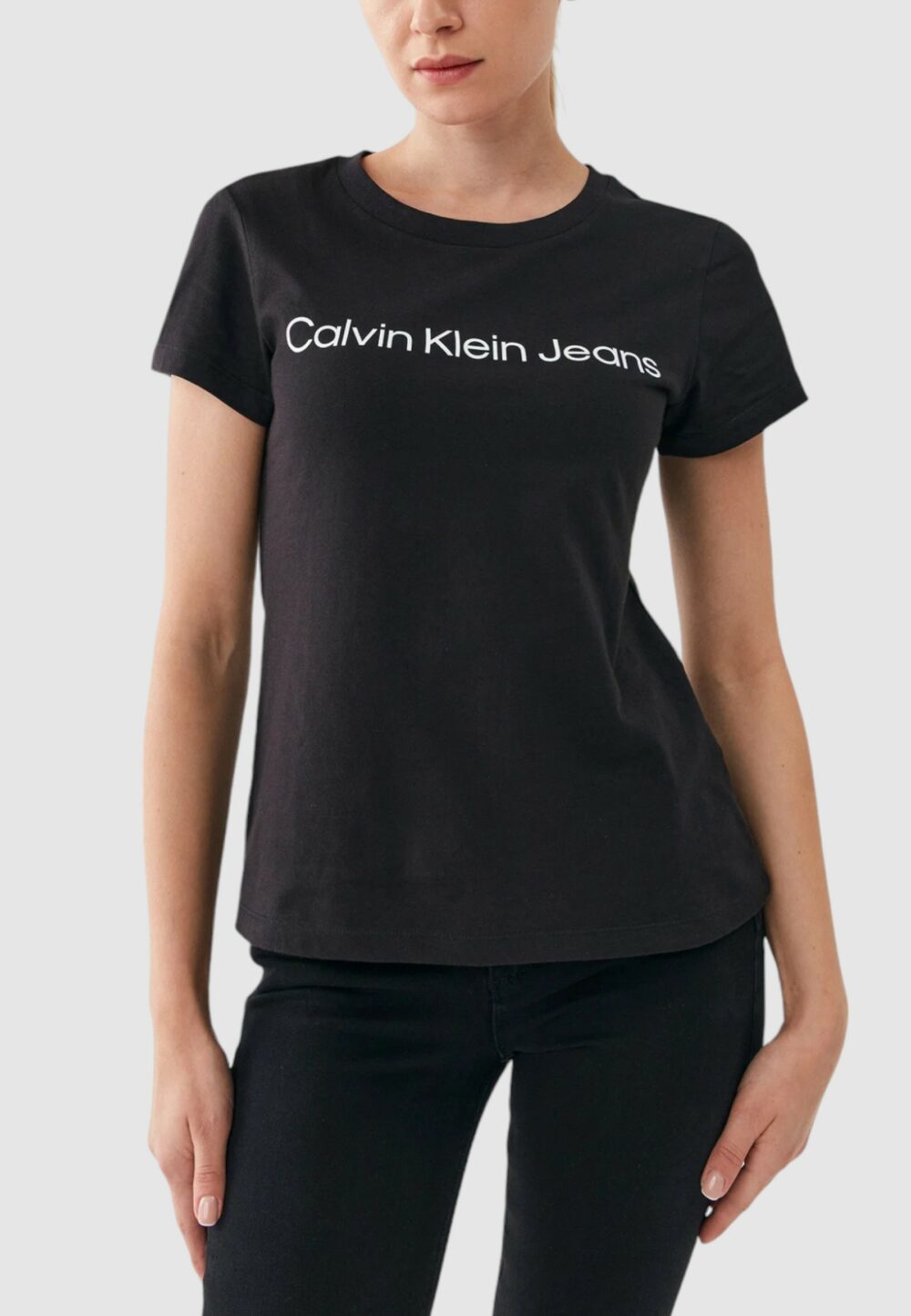 T-shirt Calvin Klein Jeans CORE INSTIT LOGO SL Nero - Foto 1