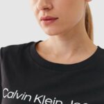 T-shirt Calvin Klein Jeans CORE INSTIT LOGO SL Nero - Foto 3