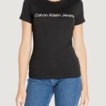 T-shirt Calvin Klein Jeans CORE INSTIT LOGO SL Nero - Foto 5