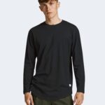 T-shirt manica lunga Jack Jones JJENOA TEE O-NECK LS NOOS - 12190128 Nero - Foto 1