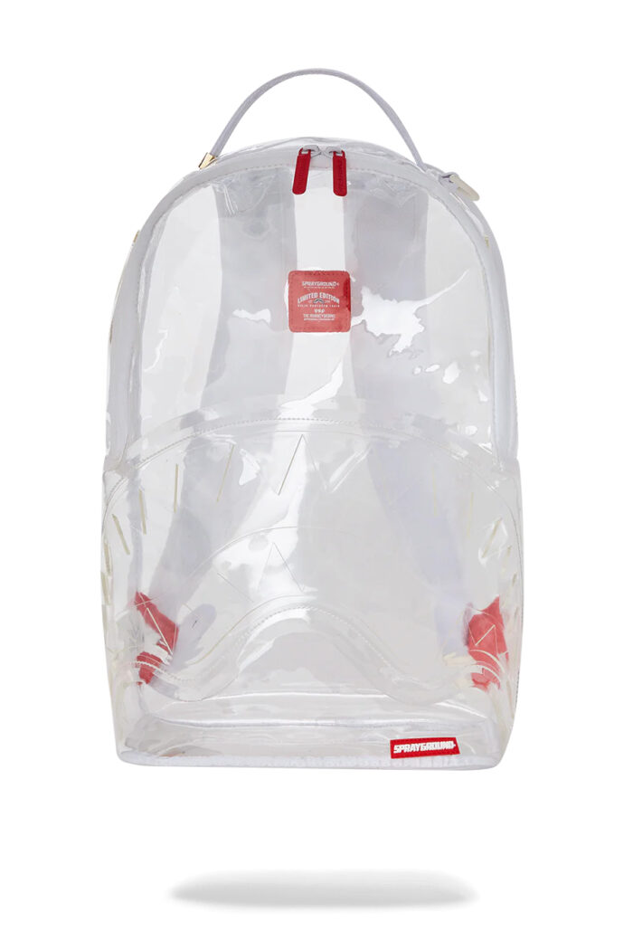 Zaino Sprayground CLEAR SHARK NO BACK DLXV BACKPACK Bianco