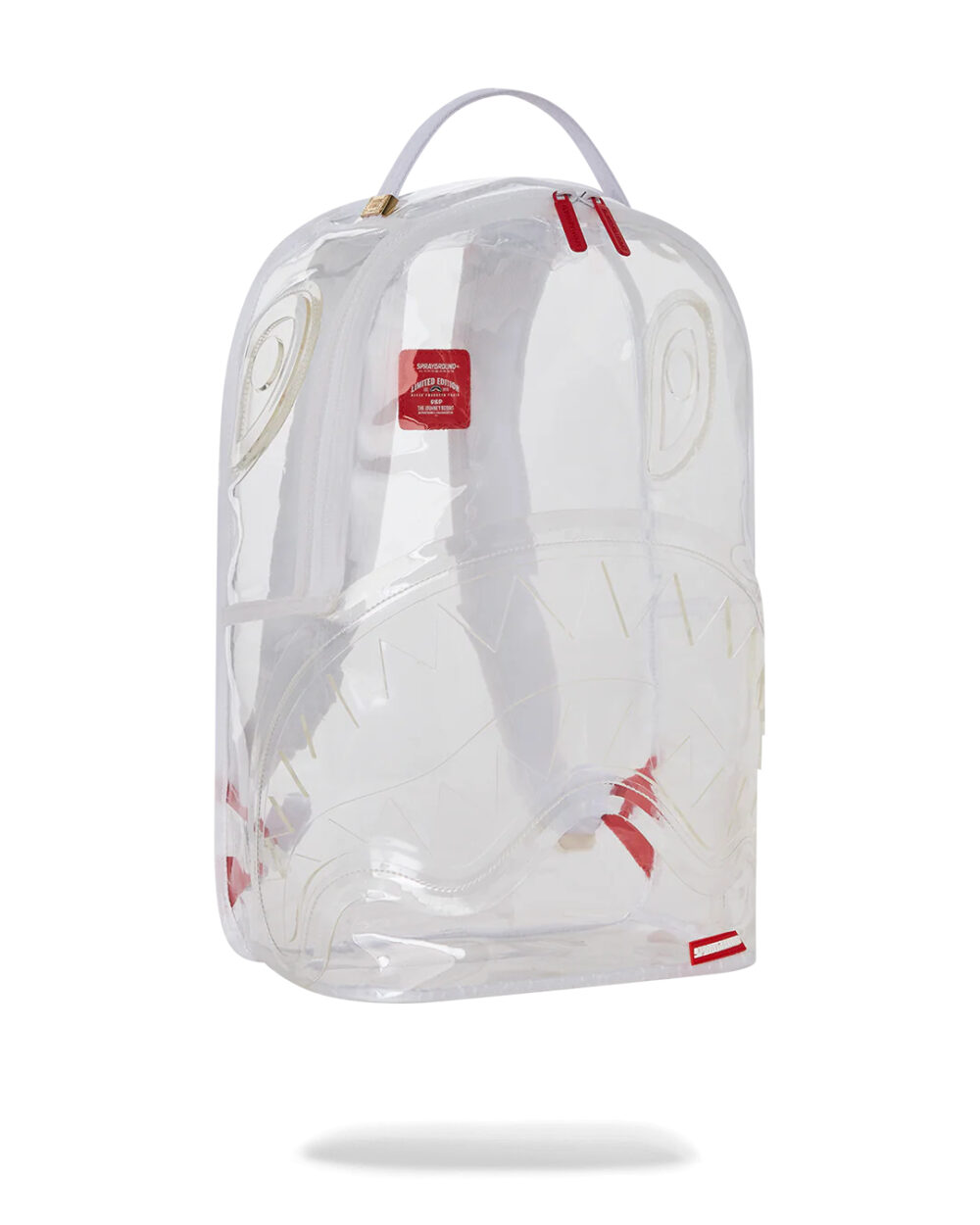 Zaino Sprayground CLEAR SHARK NO BACK DLXV BACKPACK Bianco - Foto 2