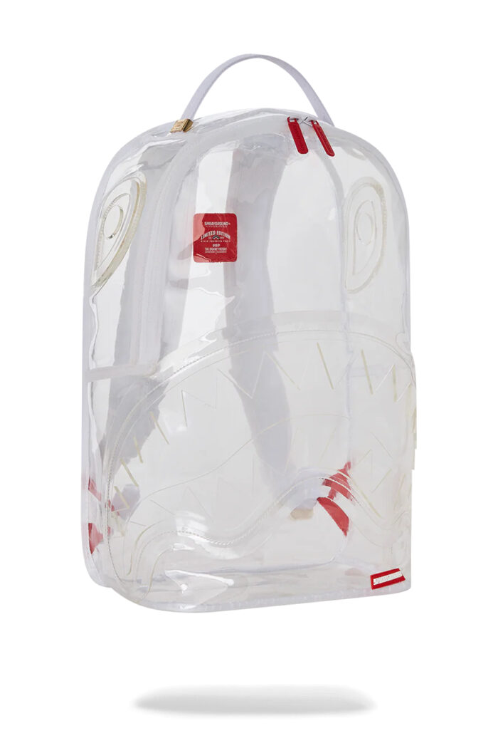 Zaino Sprayground CLEAR SHARK NO BACK DLXV BACKPACK Bianco