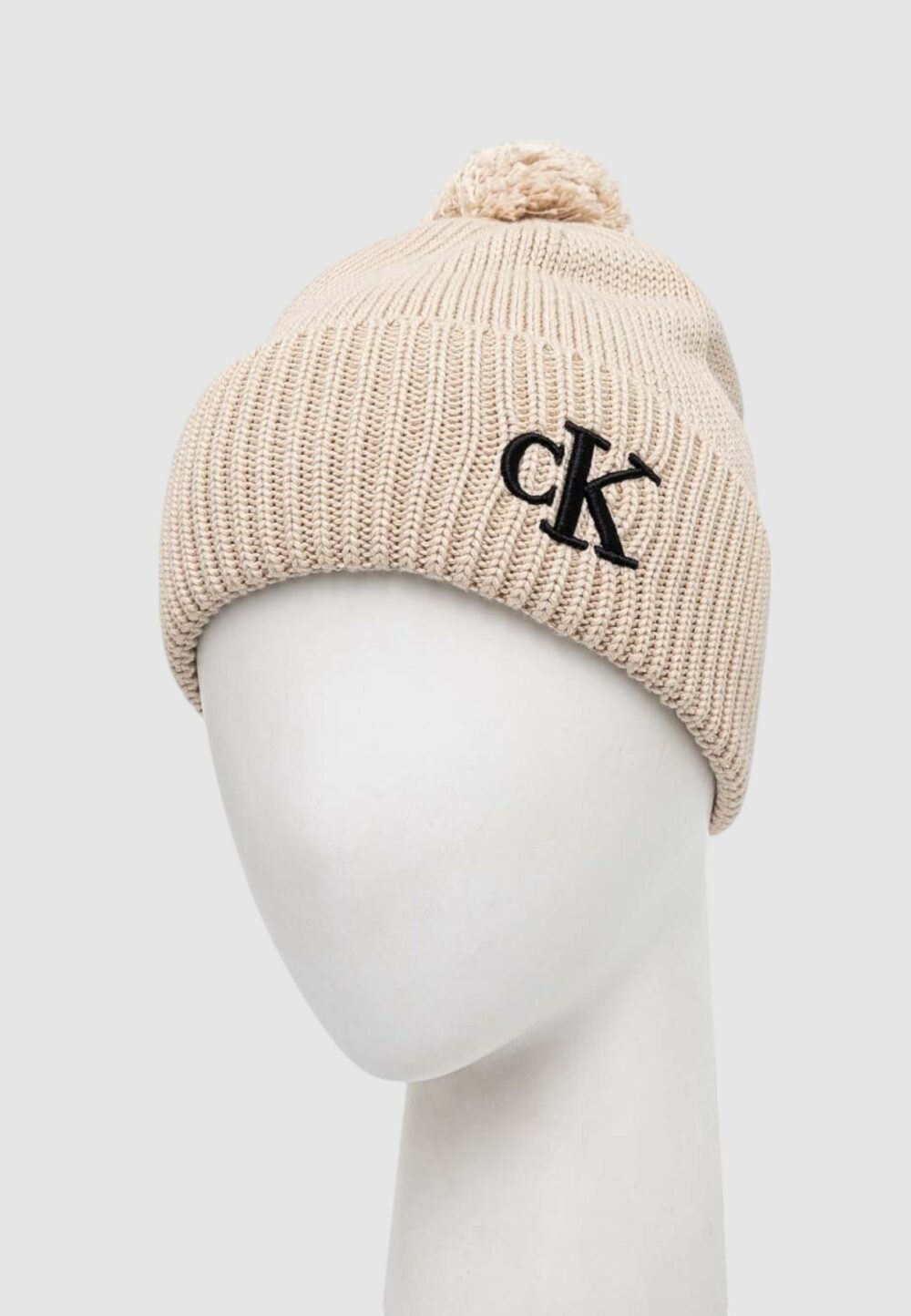 Berretto Calvin Klein SEASONAL POM POM BEANIE Beige - Foto 2