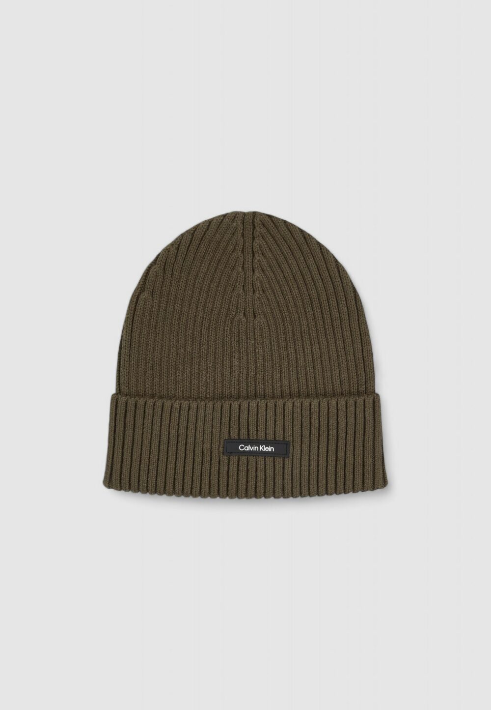 Berretto Calvin Klein CLASSIC COTTON RIB BEANIE Verde Oliva - Foto 1