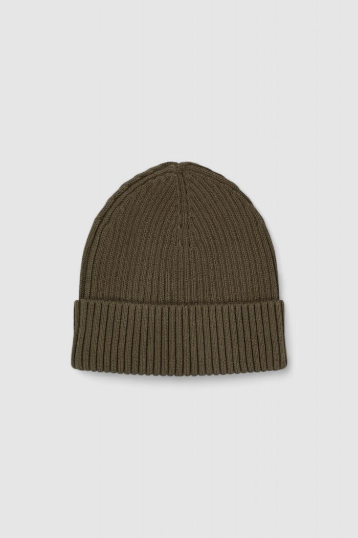 Berretto Calvin Klein CLASSIC COTTON RIB BEANIE Verde Oliva