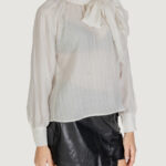 Bluse manica lunga Jacqueline de Yong Jdynadia L/S Bow Wvn Bianco - Foto 3