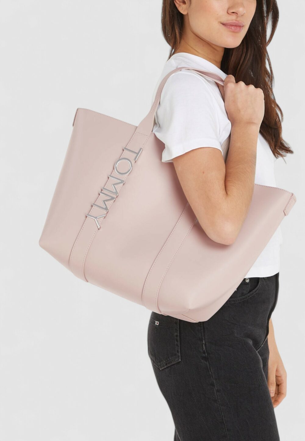 Borsa Tommy Hilfiger Jeans TJW CITY BOLD TOTE Rosa Cipria - Foto 2