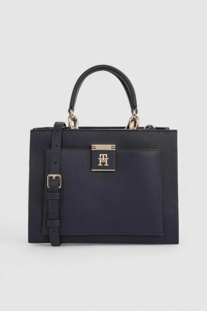 Borsa Tommy Hilfiger TH HER MINI TOTE CORP Blu