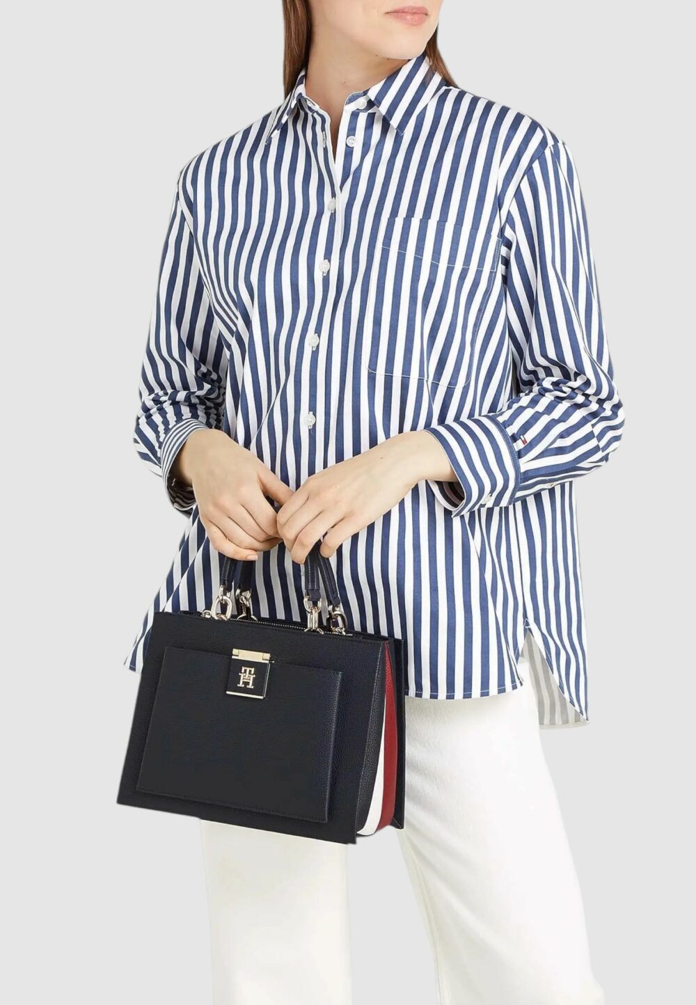 Borsa Tommy Hilfiger TH HER MINI TOTE CORP Blu - Foto 4