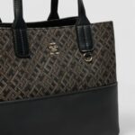 Borsa Tommy Hilfiger TH JACQUARD MED SATCHEL Nero - Foto 2