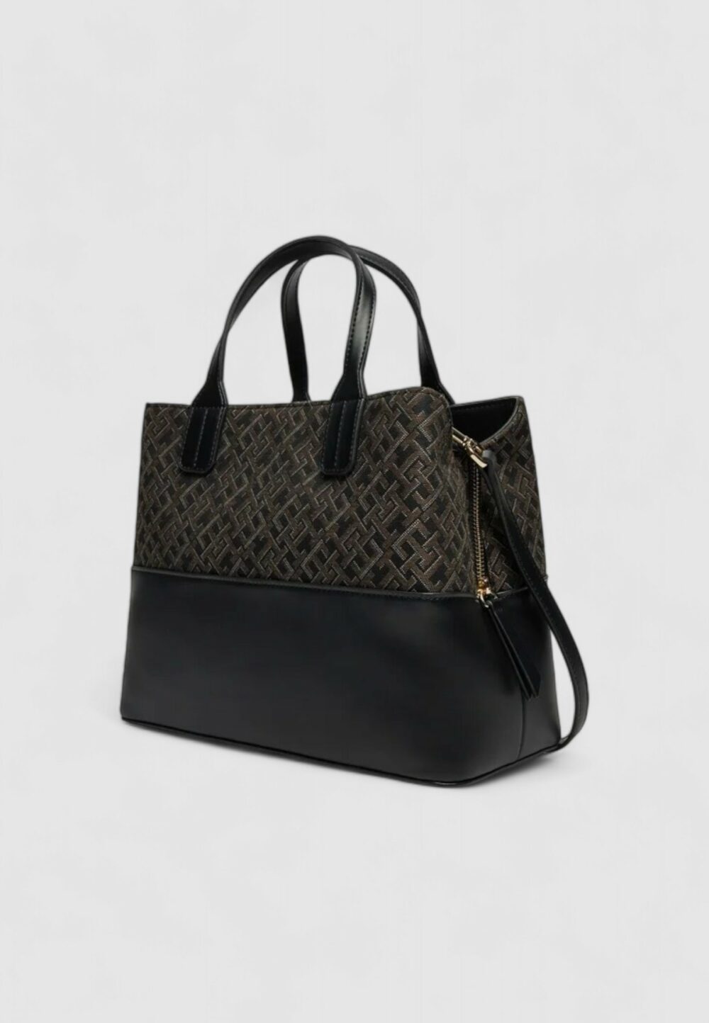 Borsa Tommy Hilfiger TH JACQUARD MED SATCHEL Nero - Foto 3