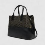 Borsa Tommy Hilfiger TH JACQUARD MED SATCHEL Nero - Foto 3