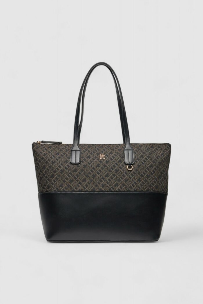 Borsa Tommy Hilfiger TH JACQUARD TOTE Nero