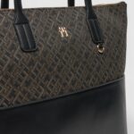 Borsa Tommy Hilfiger TH JACQUARD TOTE Nero - Foto 2