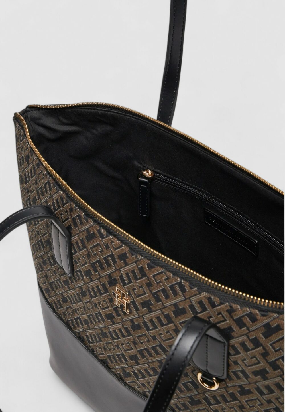 Borsa Tommy Hilfiger TH JACQUARD TOTE Nero - Foto 4