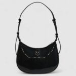 Borsa Pinko HALF MOON MINI FL ECO VERNICE Nero - Foto 1