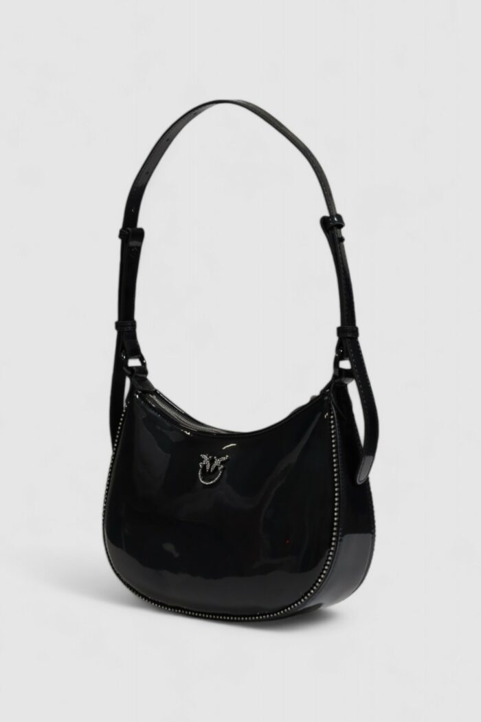 Borsa Pinko HALF MOON MINI FL ECO VERNICE Nero