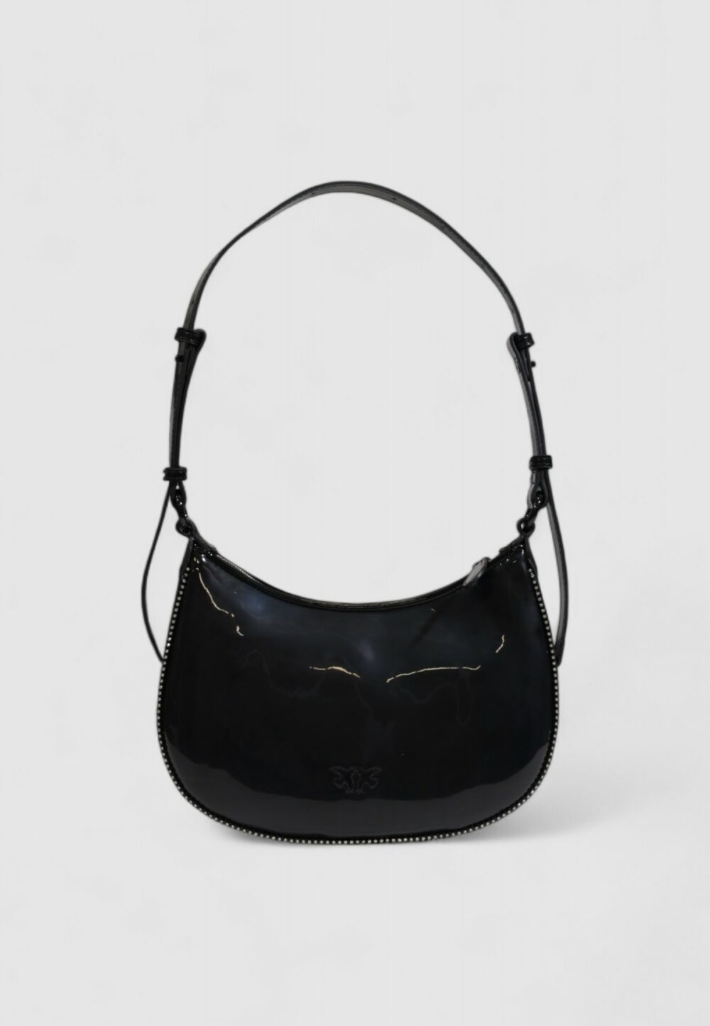 Borsa Pinko HALF MOON MINI FL ECO VERNICE Nero - Foto 3